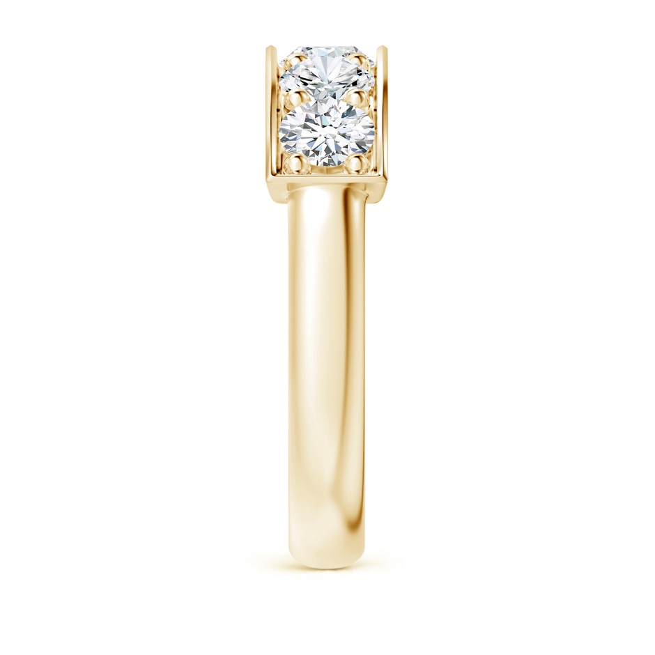 3.8mm FGVS Lab-Grown Pave Set Diamond Bar Ring with Milgrain in Yellow Gold side 299