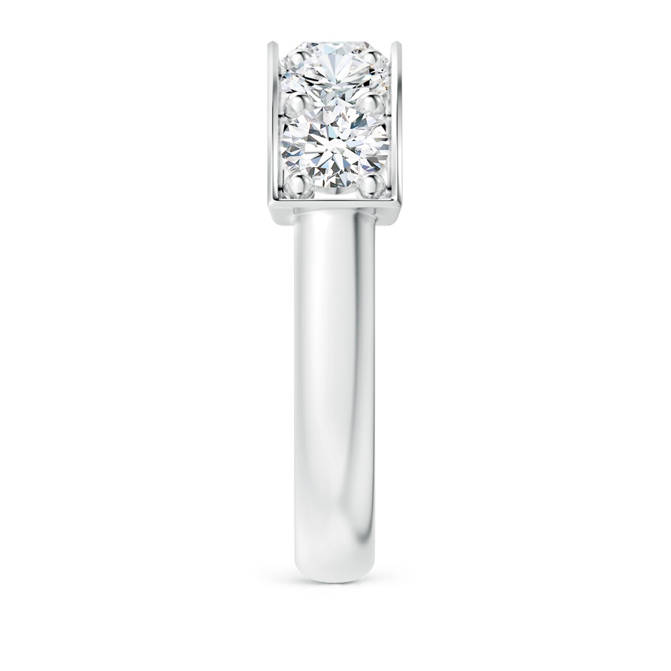 4.2mm FGVS Lab-Grown Pave Set Diamond Bar Ring with Milgrain in S999 Silver side 299