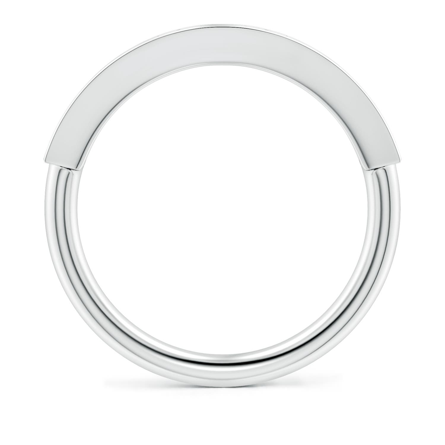 4.8mm FGVS Lab-Grown Pave Set Diamond Bar Ring with Milgrain in 18K White Gold