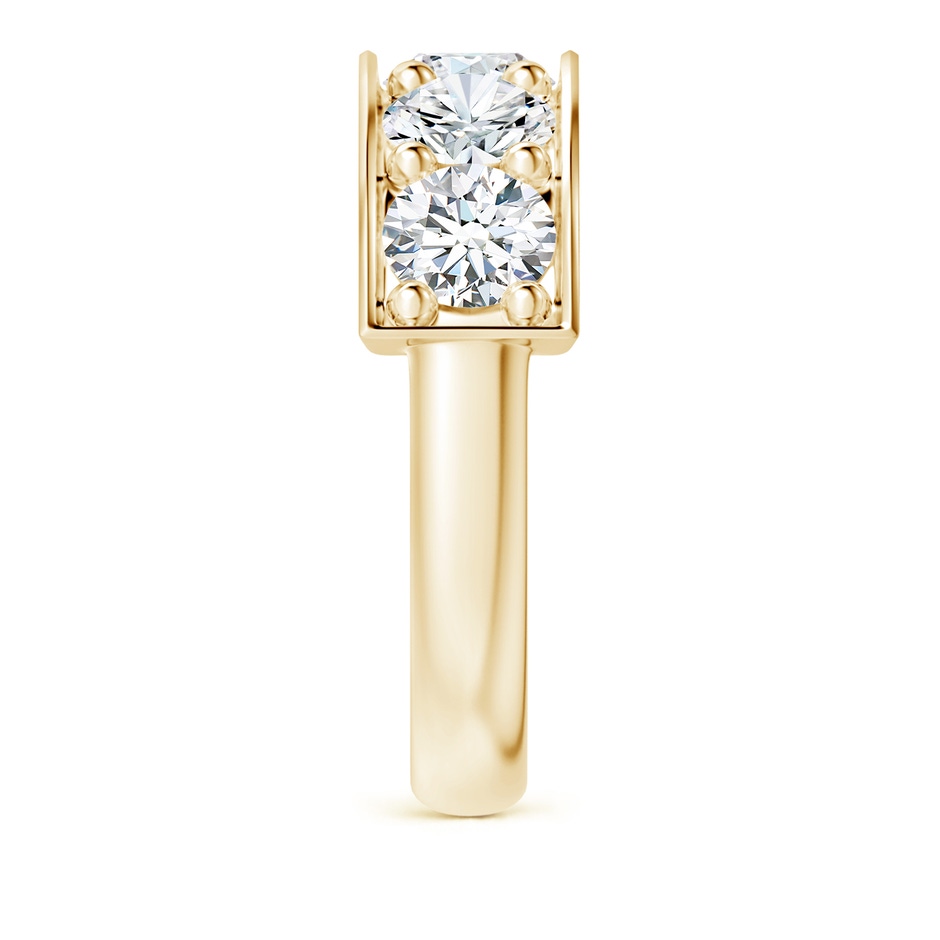 4.8mm FGVS Lab-Grown Pave Set Diamond Bar Ring with Milgrain in 18K Yellow Gold side 299