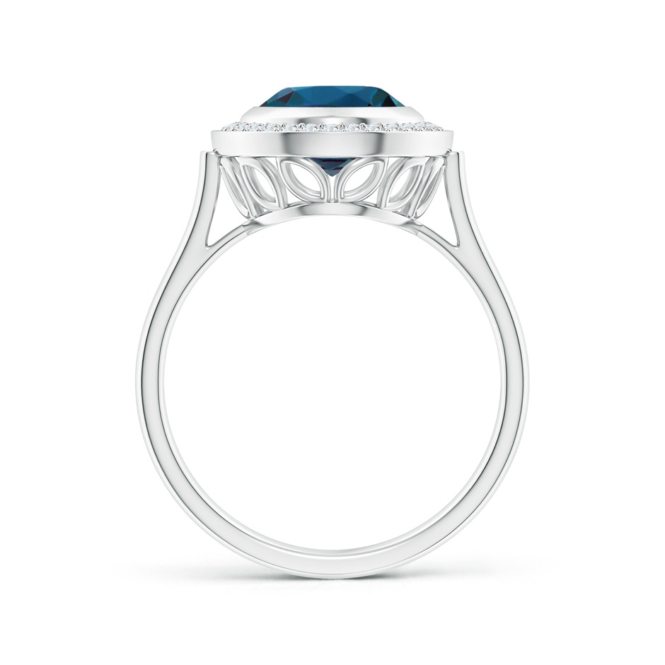 10x8mm Labgrown Bezel-Set Oval Lab-Grown Alexandrite Ring with Diamond Halo in 18K White Gold side 199