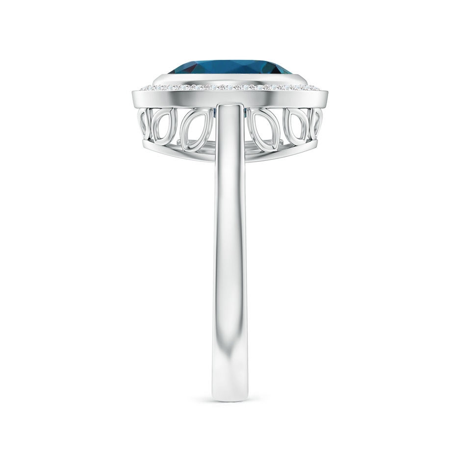 10x8mm Labgrown Bezel-Set Oval Lab-Grown Alexandrite Ring with Diamond Halo in 18K White Gold side 299