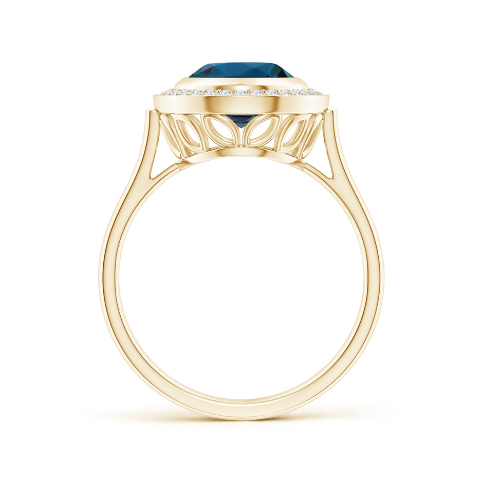 10x8mm Labgrown Bezel-Set Oval Lab-Grown Alexandrite Ring with Diamond Halo in Yellow Gold side 199