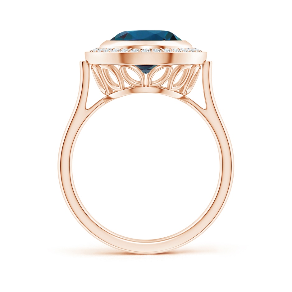 11x9mm Labgrown Bezel-Set Oval Lab-Grown Alexandrite Ring with Diamond Halo in 18K Rose Gold side 199