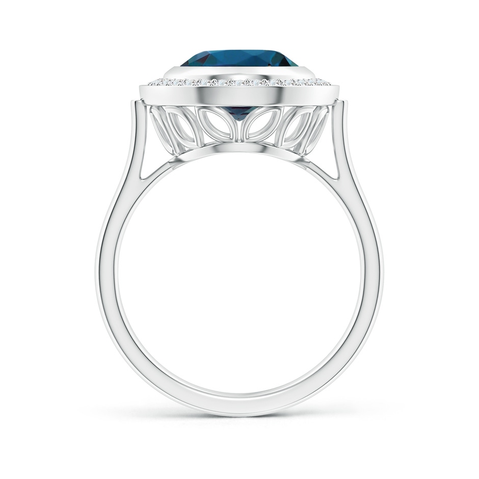 11x9mm Labgrown Bezel-Set Oval Lab-Grown Alexandrite Ring with Diamond Halo in White Gold side 199