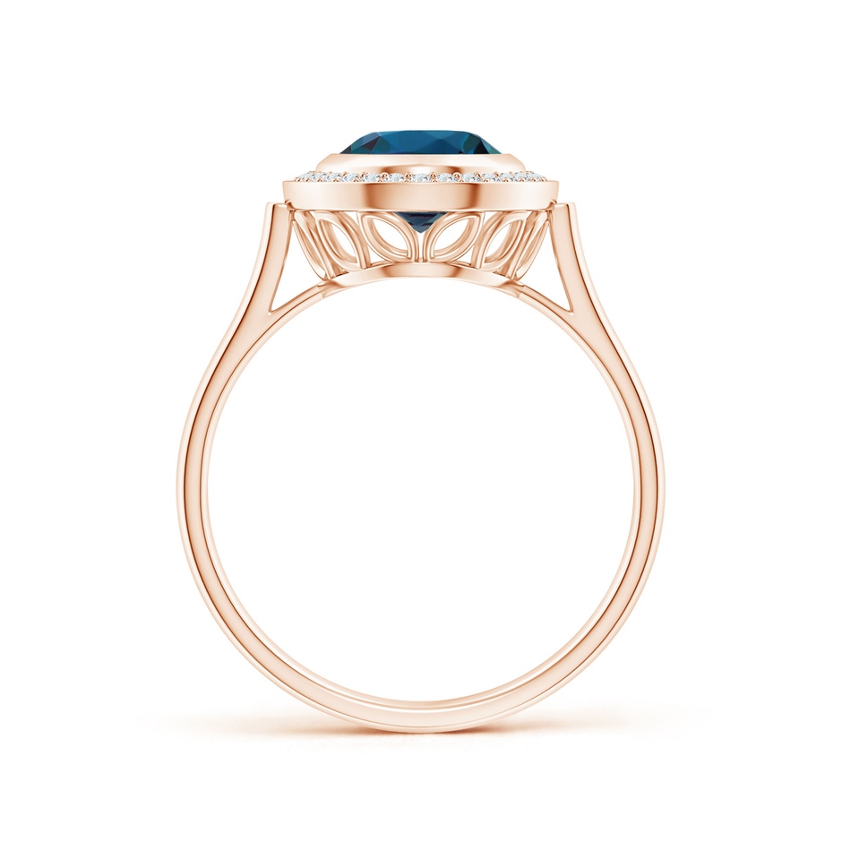9x7mm Labgrown Bezel-Set Oval Lab-Grown Alexandrite Ring with Diamond Halo in Rose Gold side 199