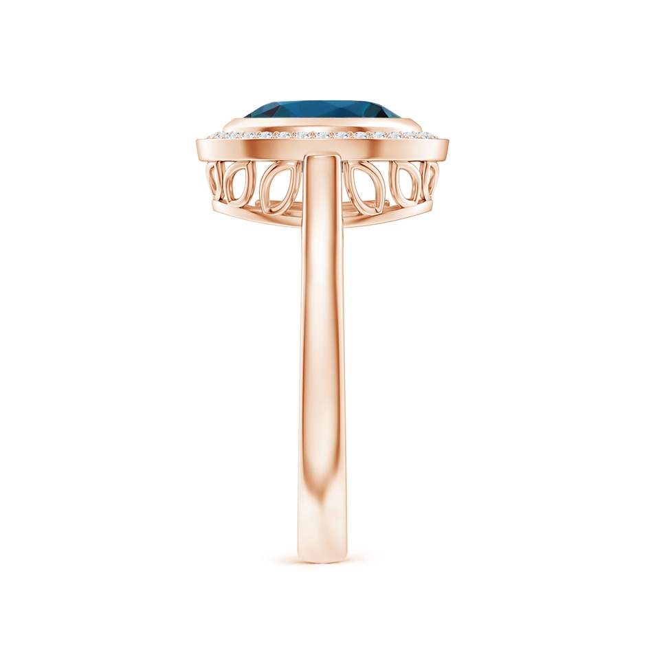 9x7mm Labgrown Bezel-Set Oval Lab-Grown Alexandrite Ring with Diamond Halo in Rose Gold side 299