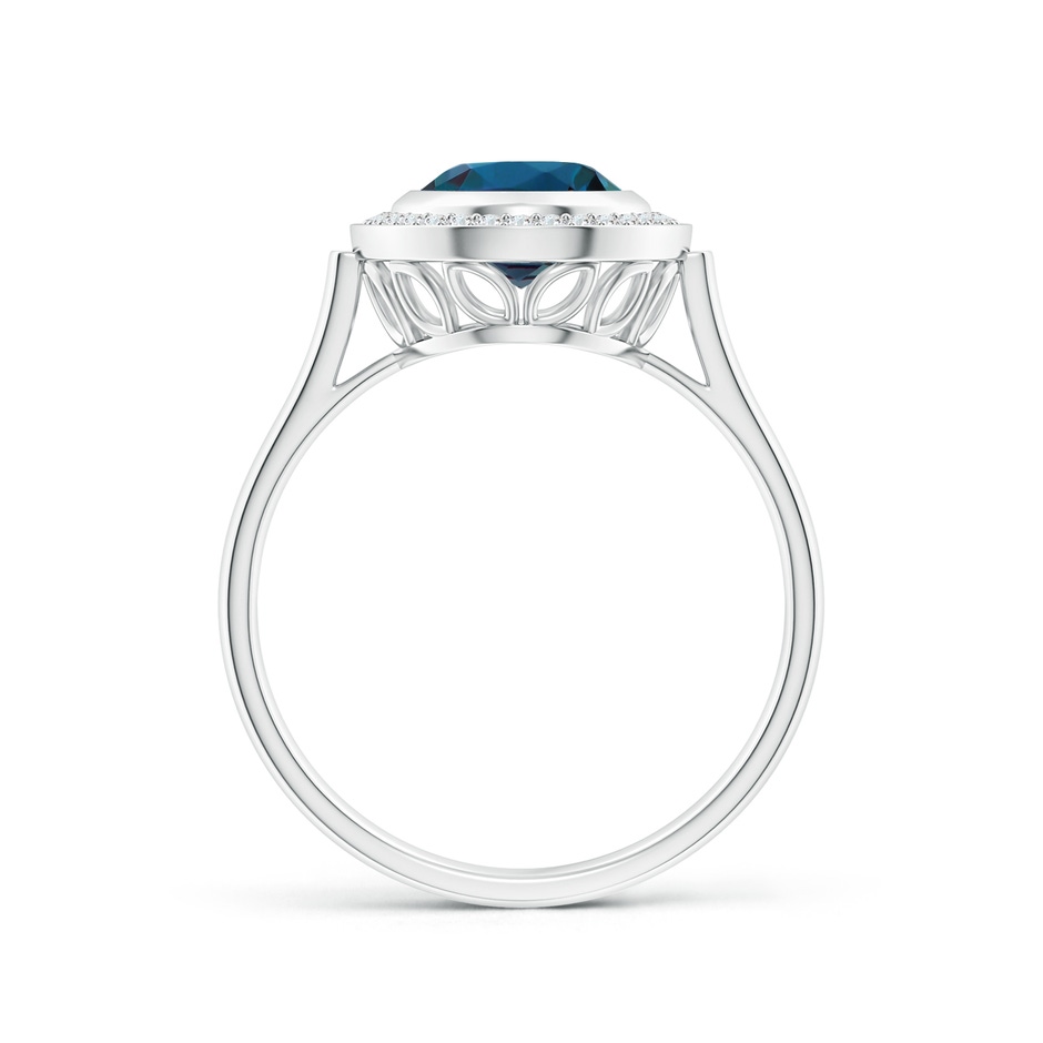9x7mm Labgrown Bezel-Set Oval Lab-Grown Alexandrite Ring with Diamond Halo in White Gold side 199