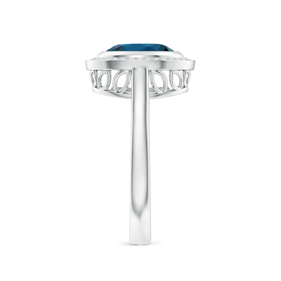9x7mm Labgrown Bezel-Set Oval Lab-Grown Alexandrite Ring with Diamond Halo in White Gold side 299