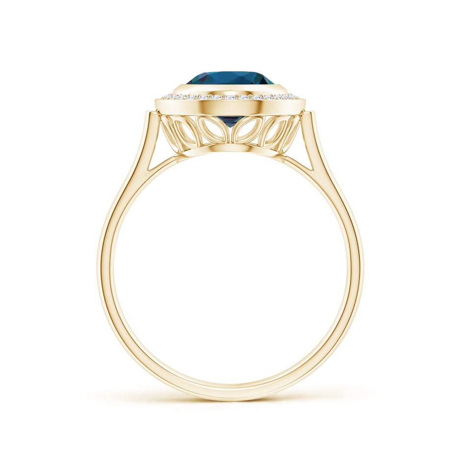 9x7mm Labgrown Bezel-Set Oval Lab-Grown Alexandrite Ring with Diamond Halo in Yellow Gold side 199