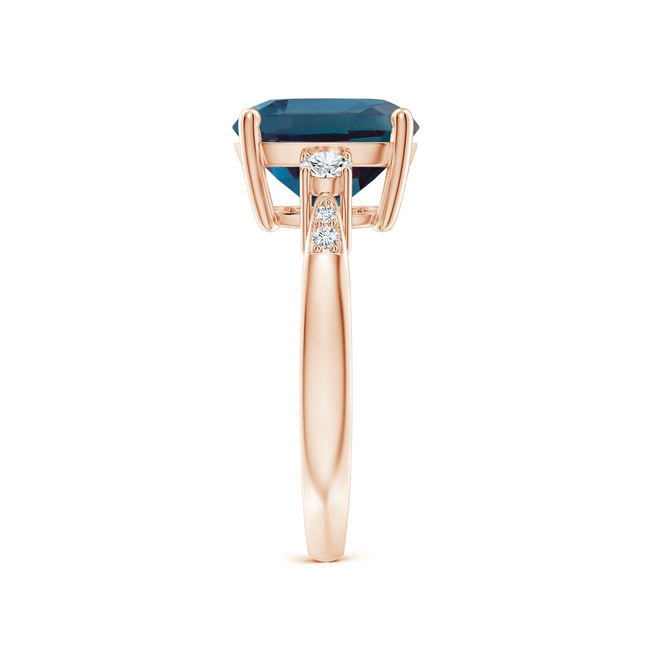 10mm Labgrown Cushion Lab-Grown Alexandrite Solitaire Ring with Diamond Accents in 18K Rose Gold side 299