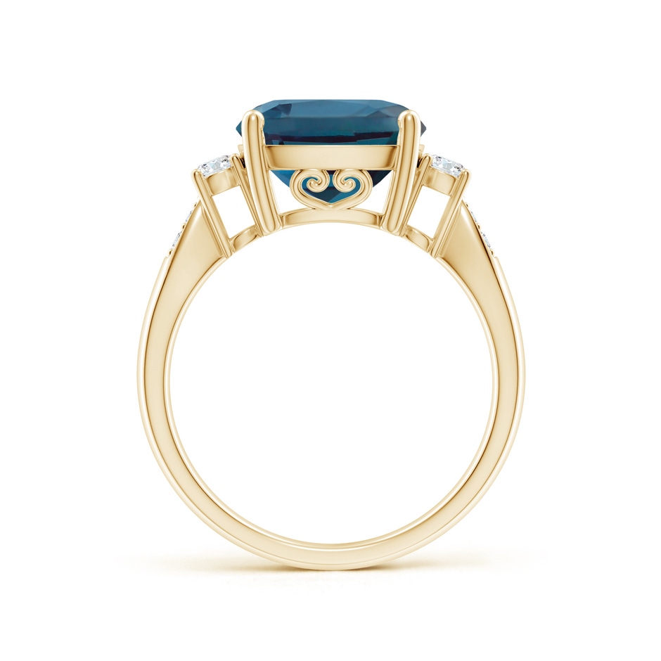 10mm Labgrown Cushion Lab-Grown Alexandrite Solitaire Ring with Diamond Accents in Yellow Gold side 199
