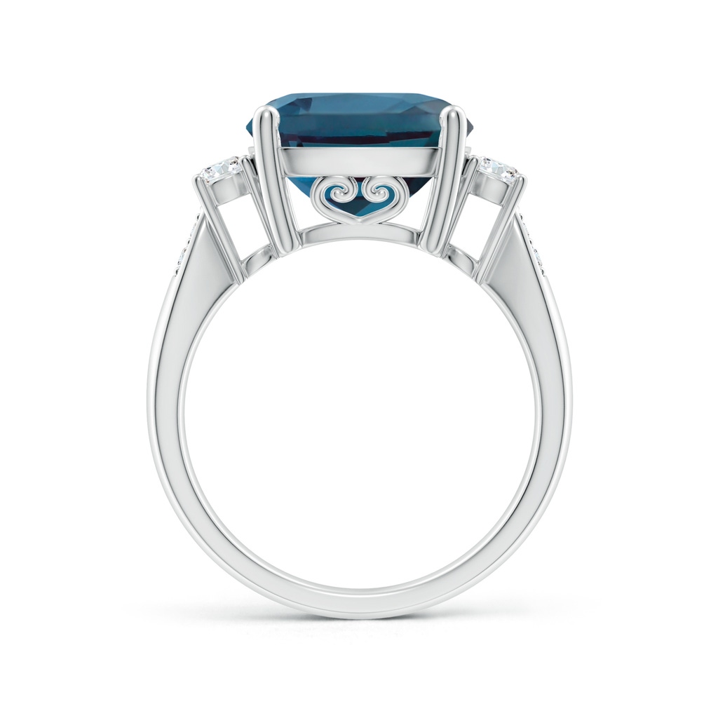 11mm Labgrown Cushion Lab-Grown Alexandrite Solitaire Ring with Diamond Accents in White Gold - side 199