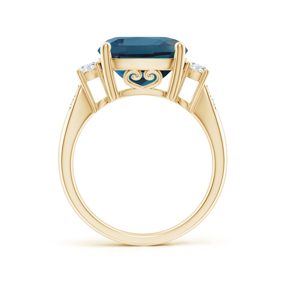 11mm Labgrown Cushion Lab-Grown Alexandrite Solitaire Ring with Diamond Accents in Yellow Gold side 199