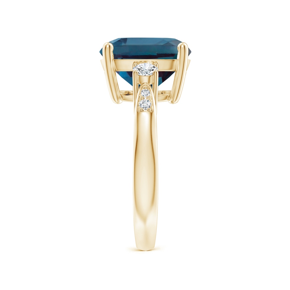 11mm Labgrown Cushion Lab-Grown Alexandrite Solitaire Ring with Diamond Accents in Yellow Gold side 299