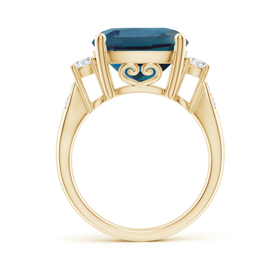 12mm Labgrown Cushion Lab-Grown Alexandrite Solitaire Ring with Diamond Accents in Yellow Gold side 199