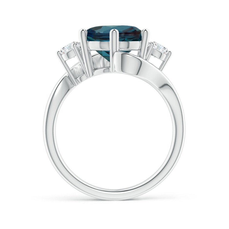 10mm Labgrown Round Lab-Grown Alexandrite and Diamond Three Stone Bypass Ring in White Gold side 199