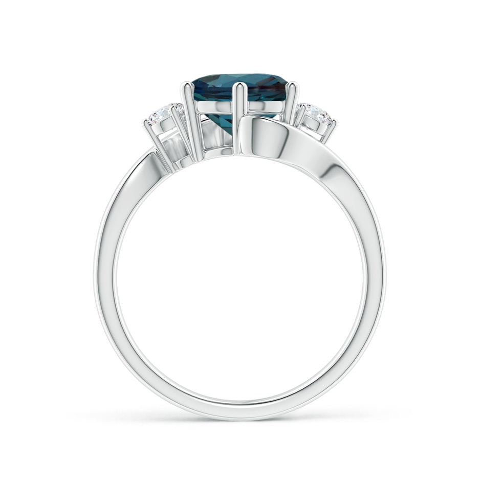 8mm Labgrown Round Lab-Grown Alexandrite and Diamond Three Stone Bypass Ring in P950 Platinum side 199