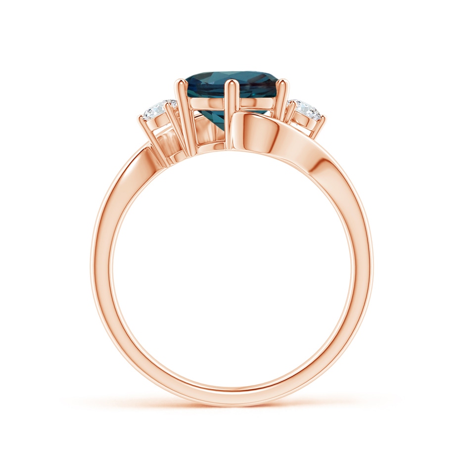 8mm Labgrown Round Lab-Grown Alexandrite and Diamond Three Stone Bypass Ring in Rose Gold side 199