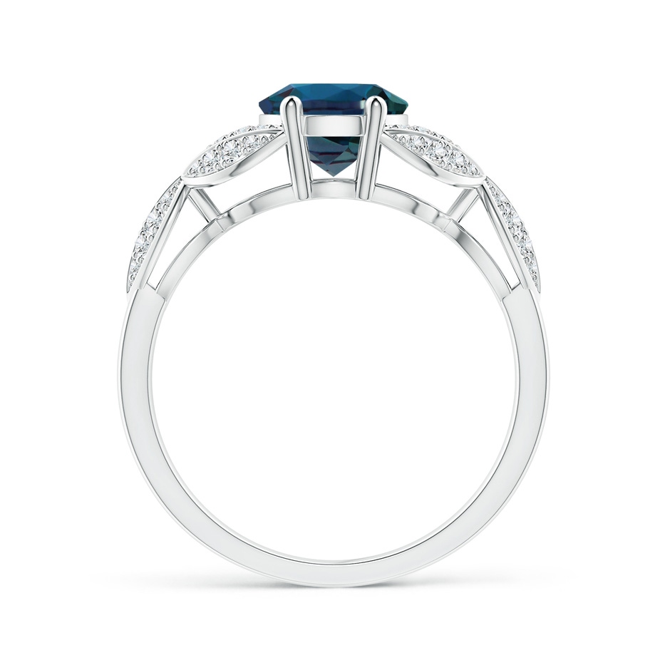 9x7mm Labgrown Lab-Grown Alexandrite and Diamond Trillium Petal Flower Ring in 18K White Gold side 199