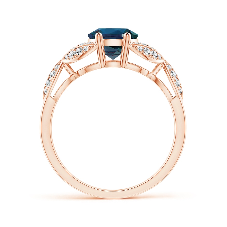 9x7mm Labgrown Lab-Grown Alexandrite and Diamond Trillium Petal Flower Ring in Rose Gold side 199