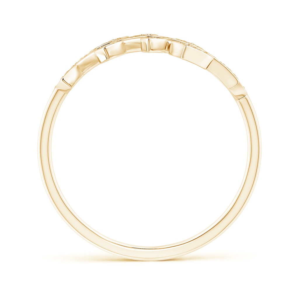 1.6mm FGVS Lab-Grown Pave Set Diamond Olive Leaf Vine Ring in Yellow Gold - side 199