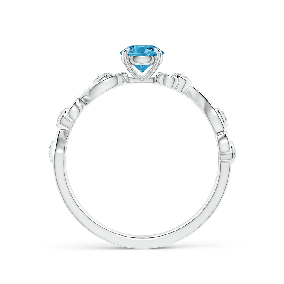 4.5mm Labgrown Lab-Grown Fancy Intense Blue and White Diamond Ivy Scroll Ring in P950 Platinum side 199
