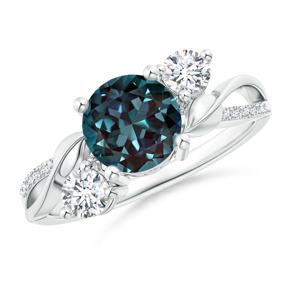 7mm Labgrown Lab-Grown Alexandrite and Diamond Twisted Vine Ring in P950 Platinum 