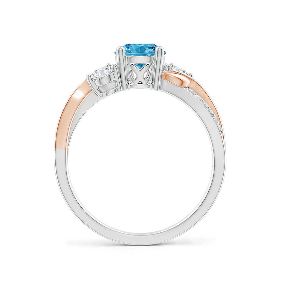 6mm Labgrown Lab-Grown Fancy Intense Blue and White Diamond Twisted Vine Ring in 18K White Gold 18K Rose Gold side 199