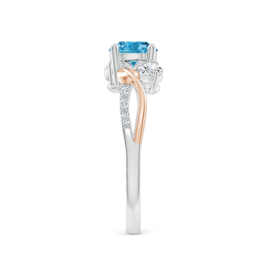 6mm Labgrown Lab-Grown Fancy Intense Blue and White Diamond Twisted Vine Ring in 18K White Gold 18K Rose Gold side 299