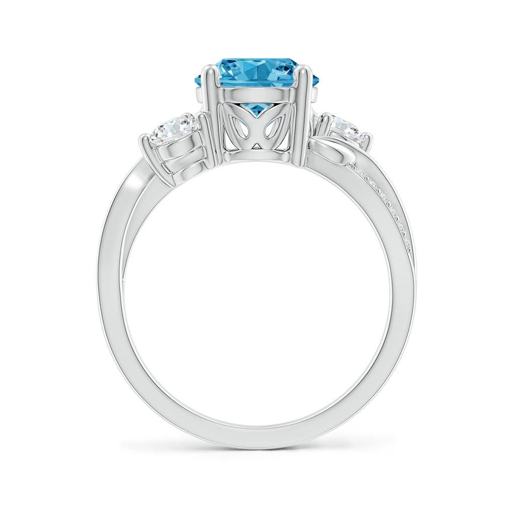 8mm Labgrown Lab-Grown Fancy Intense Blue and White Diamond Twisted Vine Ring in White Gold - side 199