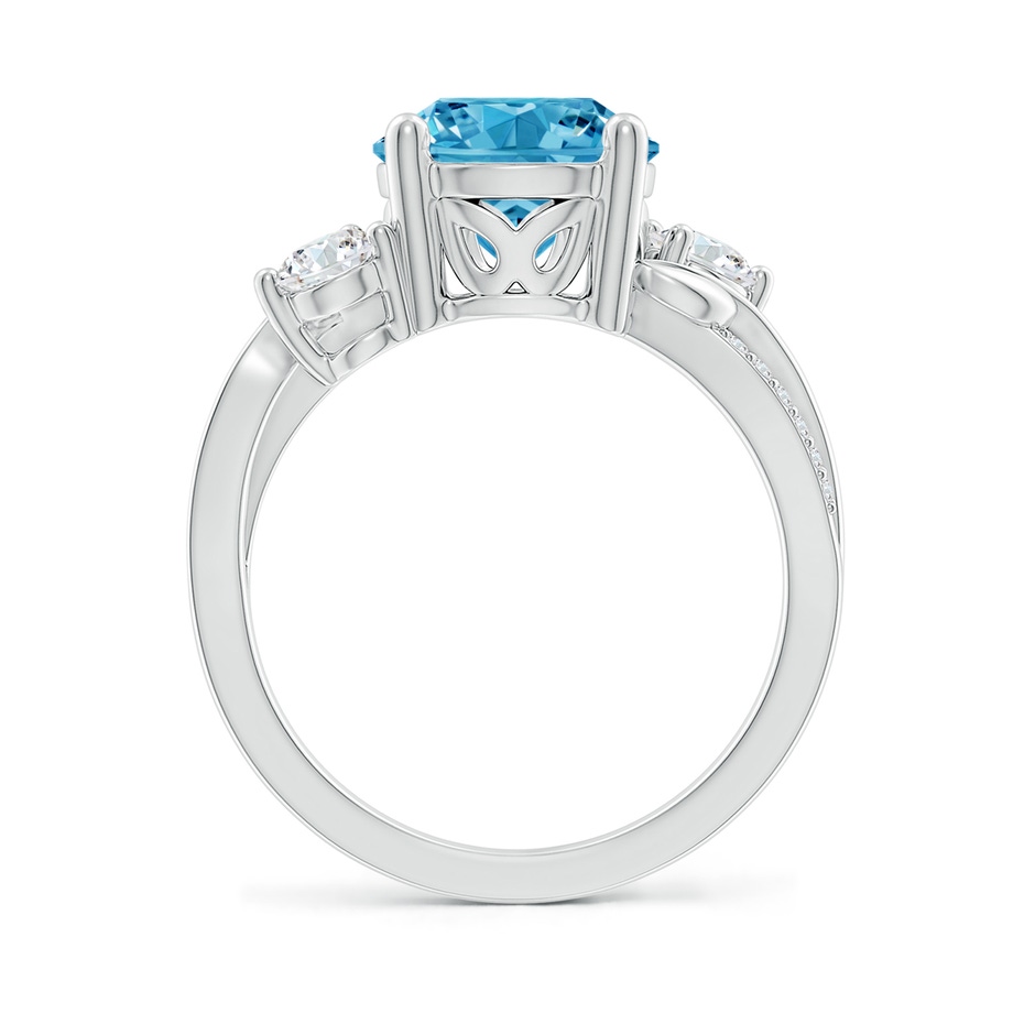 9.2mm Labgrown Lab-Grown Fancy Intense Blue and White Diamond Twisted Vine Ring in P950 Platinum side 199