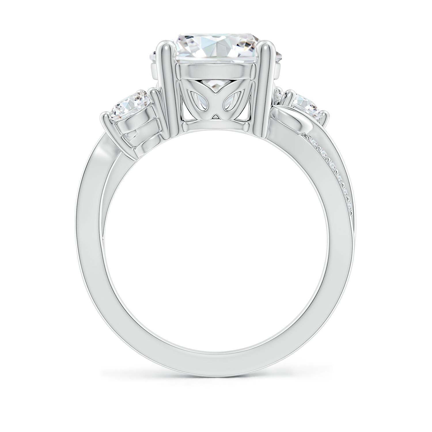 10.1mm FGVS Lab-Grown Three Stone Diamond Twisted Vine Ring in P950 Platinum - side 3