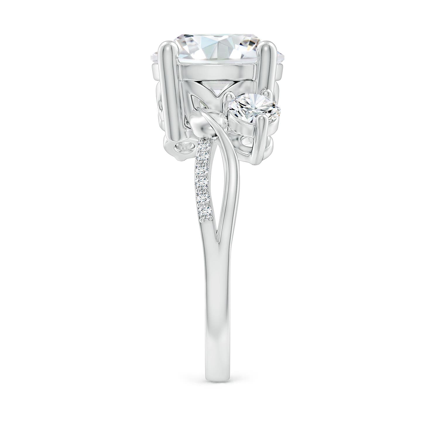 10.1mm FGVS Lab-Grown Three Stone Diamond Twisted Vine Ring in P950 Platinum - side 4