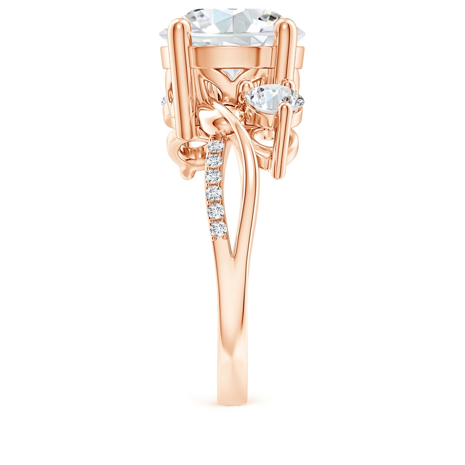 10.1mm FGVS Lab-Grown Three Stone Diamond Twisted Vine Ring in Rose Gold side 299