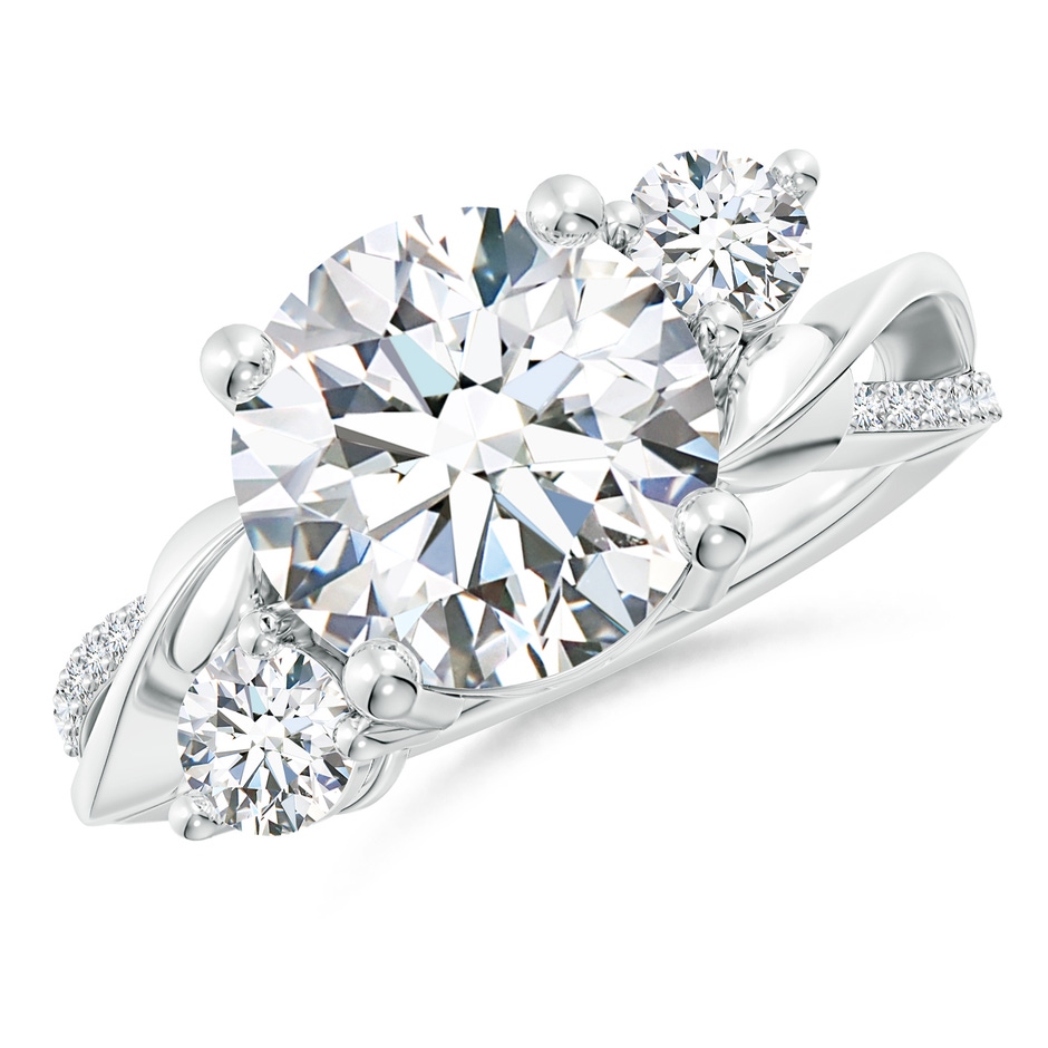 10.1mm FGVS Lab-Grown Three Stone Diamond Twisted Vine Ring in White Gold 