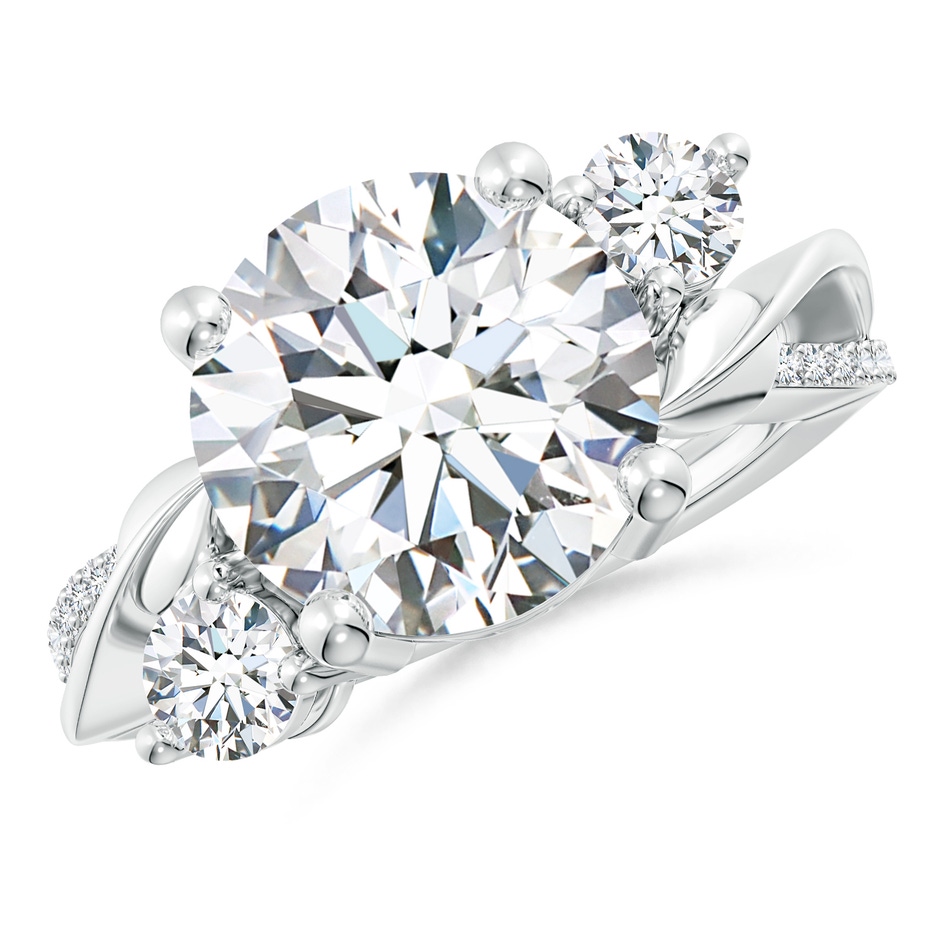 11.1mm FGVS Lab-Grown Three Stone Diamond Twisted Vine Ring in P950 Platinum 