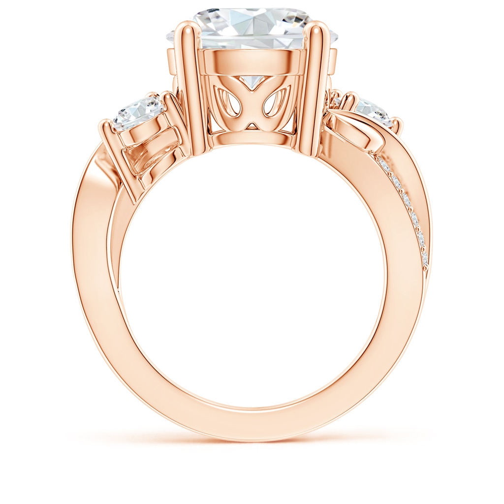 11.1mm FGVS Lab-Grown Three Stone Diamond Twisted Vine Ring in Rose Gold Side 199