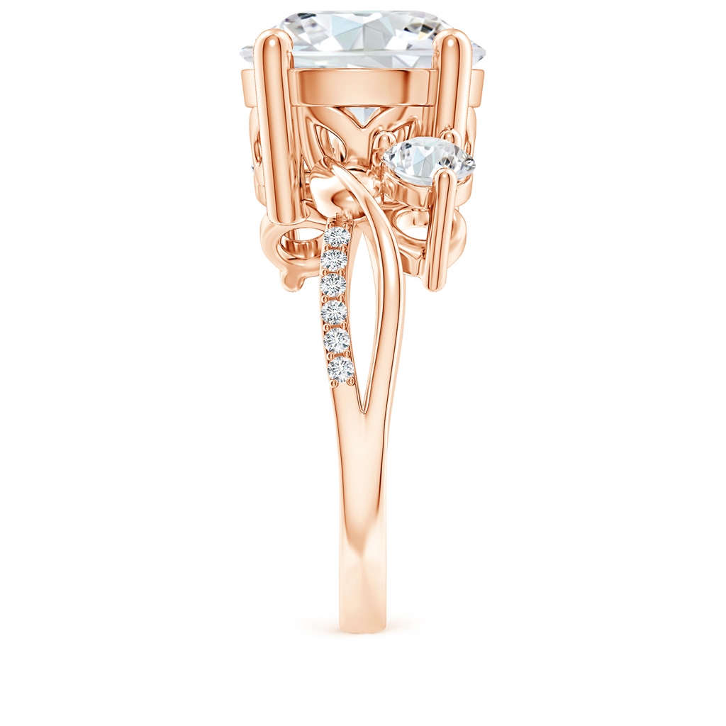 11.1mm FGVS Lab-Grown Three Stone Diamond Twisted Vine Ring in Rose Gold Side 299