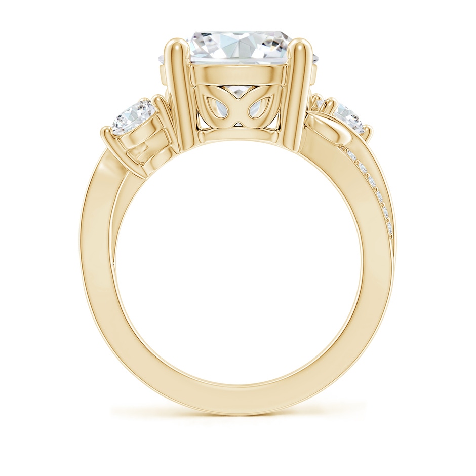 11.1mm FGVS Lab-Grown Three Stone Diamond Twisted Vine Ring in Yellow Gold side 199