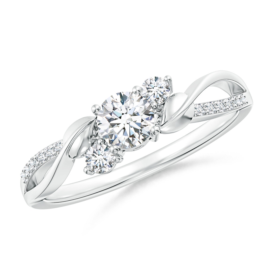 4.4mm FGVS Lab-Grown Three Stone Diamond Twisted Vine Ring in 10K White Gold 