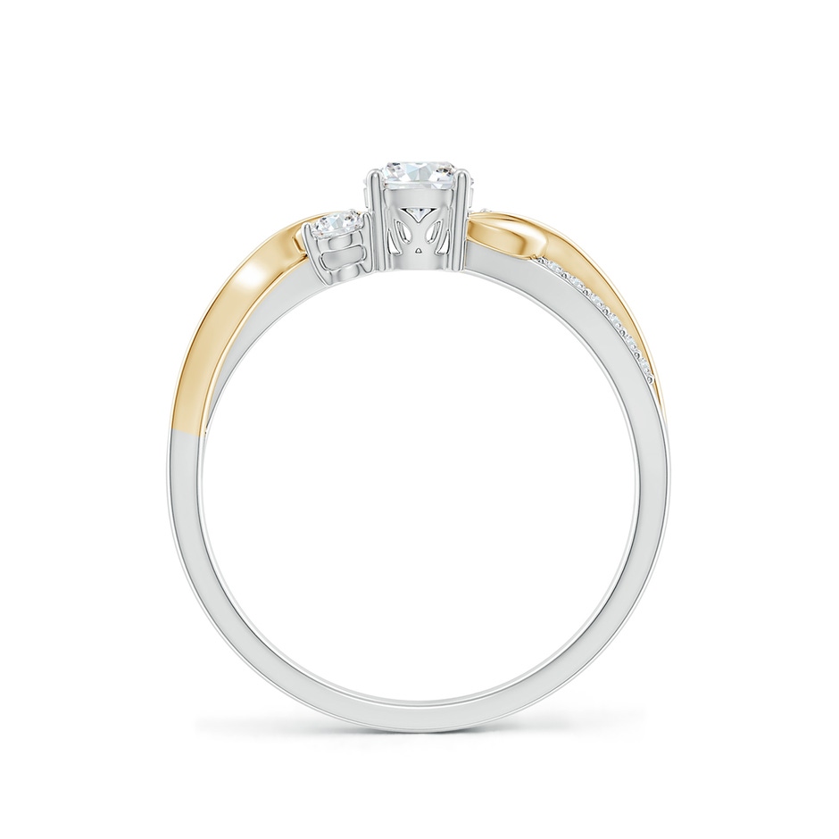 4.4mm FGVS Lab-Grown Three Stone Diamond Twisted Vine Ring in White Gold Yellow Gold side 199