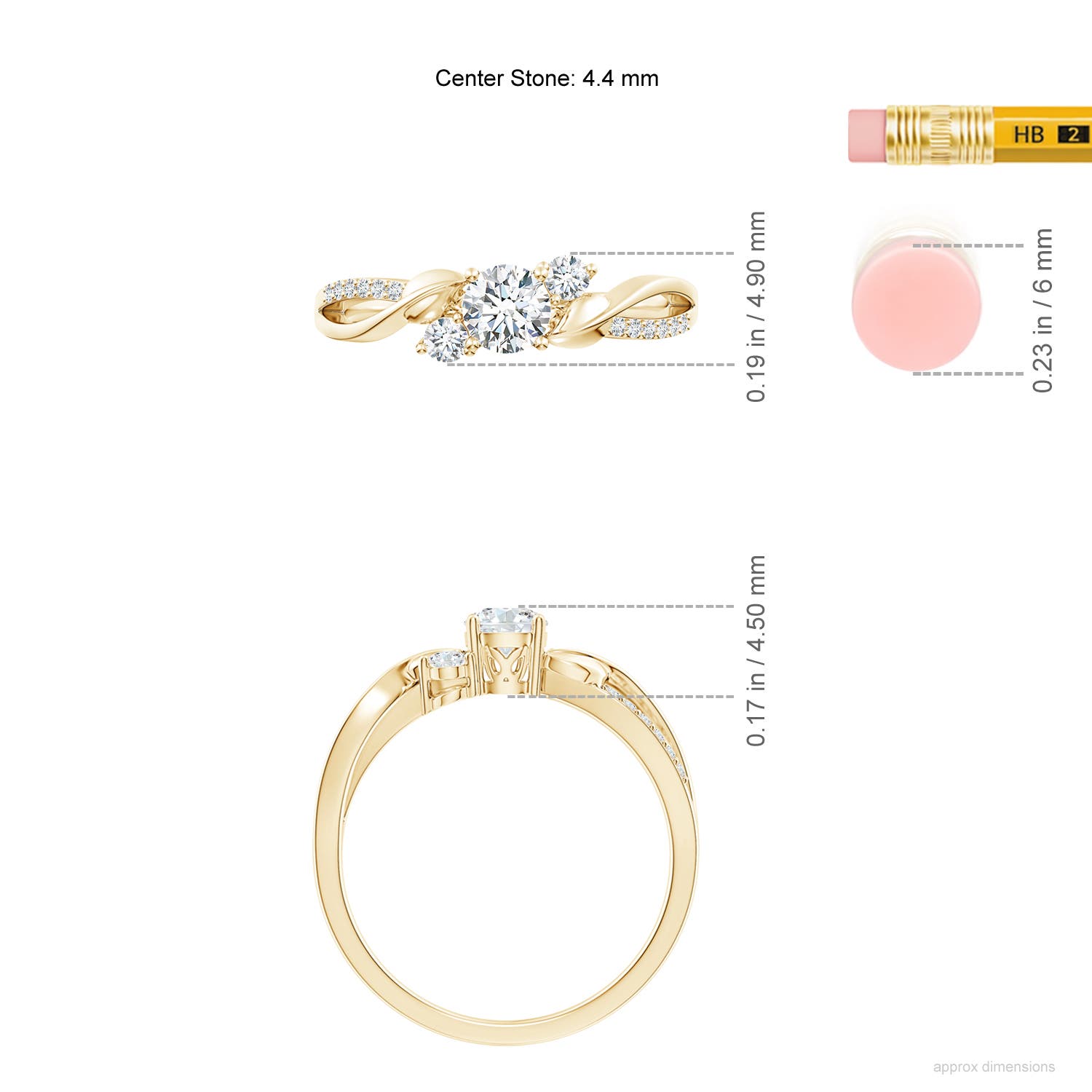 F-G, VS / 0.49 CT / 14 KT Yellow Gold