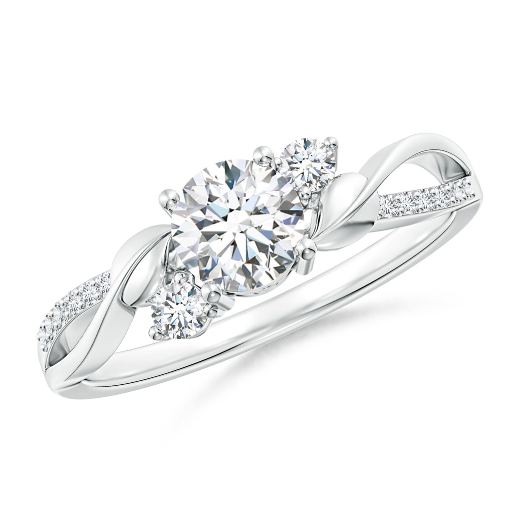 5.3mm FGVS Lab-Grown Three Stone Diamond Twisted Vine Ring in P950 Platinum