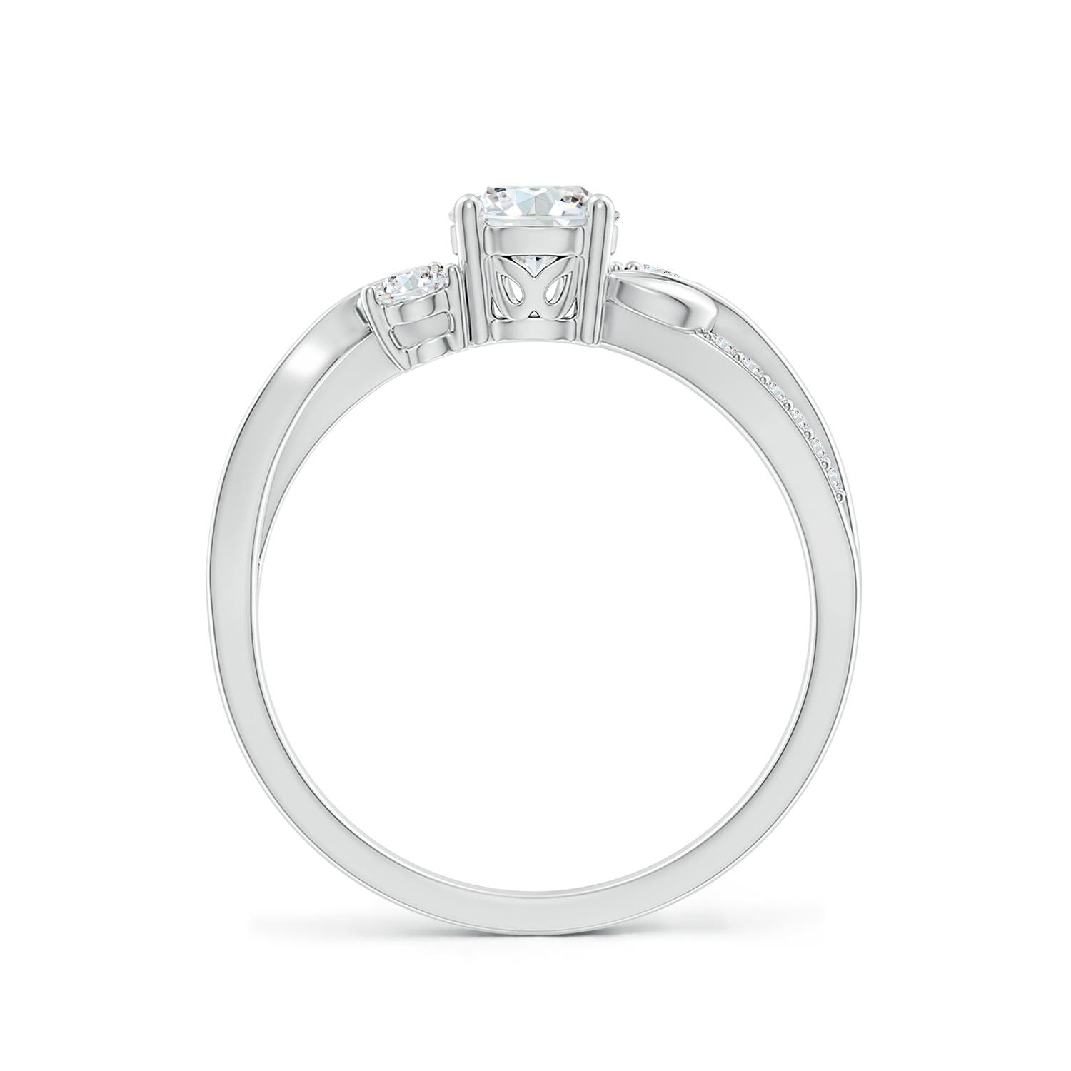 5.3mm FGVS Lab-Grown Three Stone Diamond Twisted Vine Ring in P950 Platinum - side 3