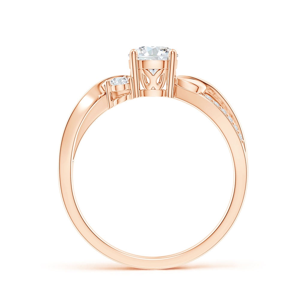 5.3mm FGVS Lab-Grown Three Stone Diamond Twisted Vine Ring in Rose Gold - side 199
