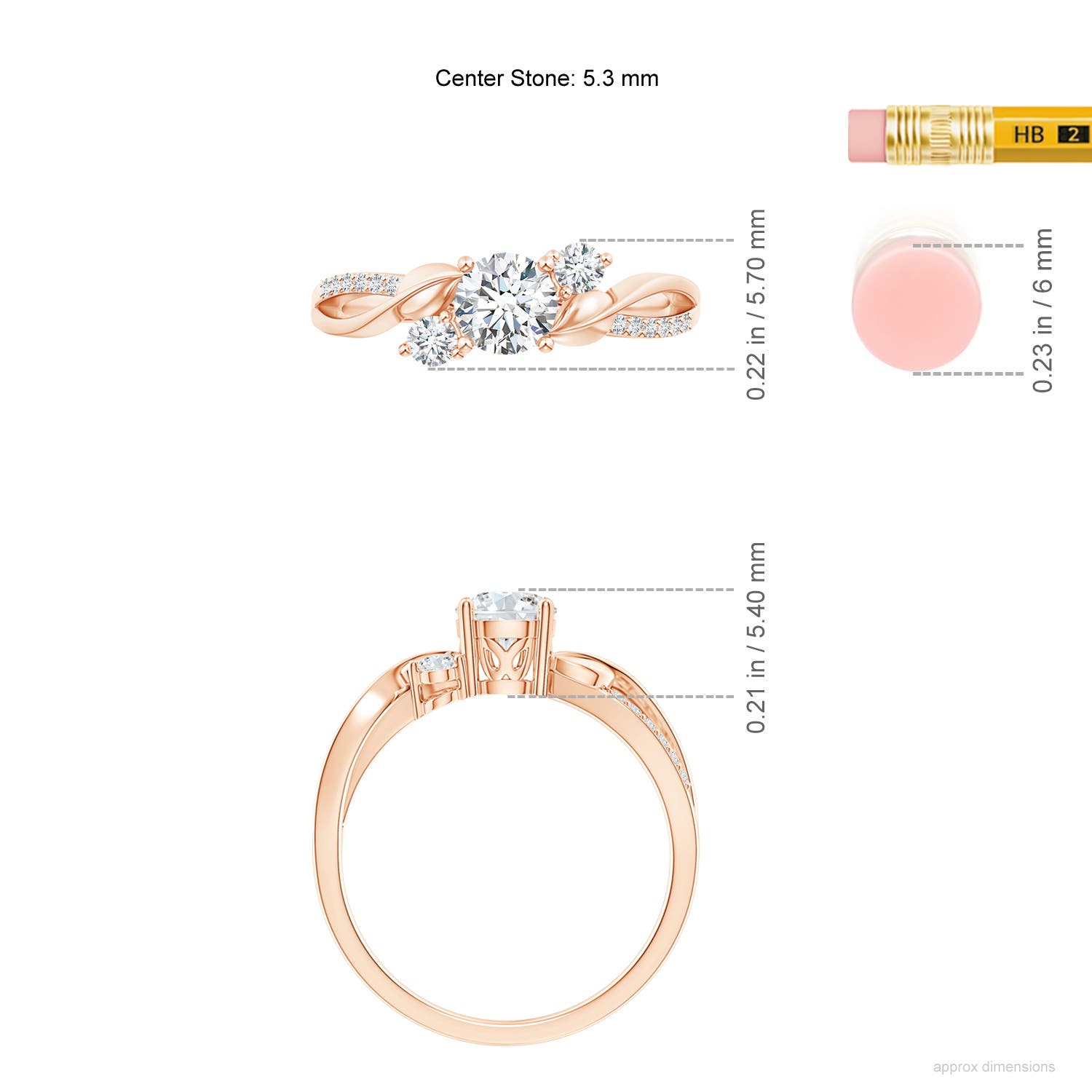 F-G, VS / 0.74 CT / 14 KT Rose Gold