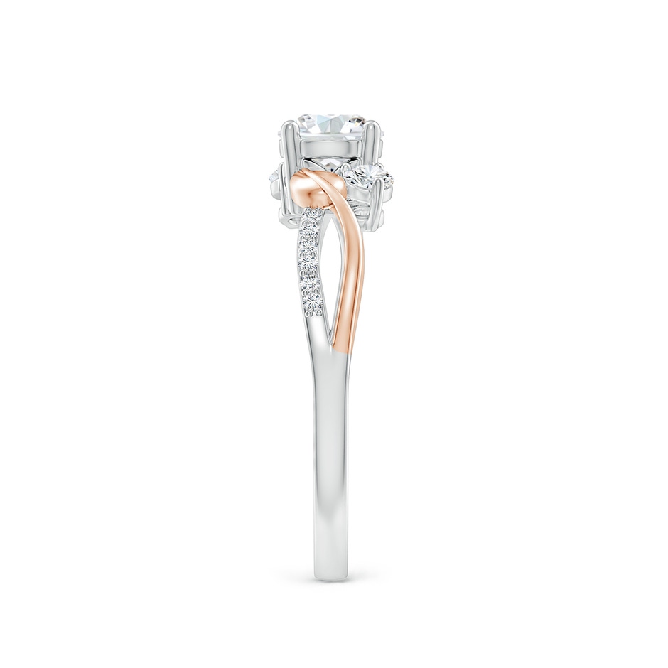 5.3mm FGVS Lab-Grown Three Stone Diamond Twisted Vine Ring in White Gold Rose Gold side 299