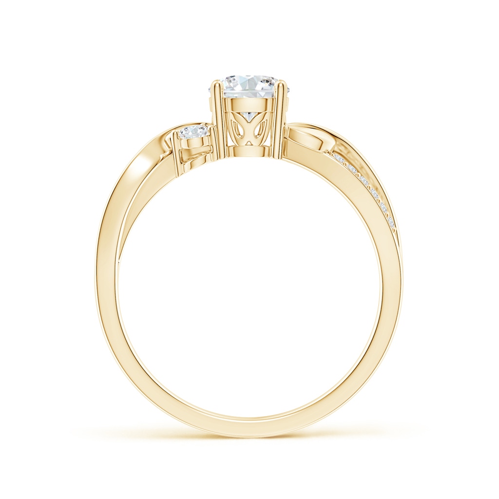5.3mm FGVS Lab-Grown Three Stone Diamond Twisted Vine Ring in Yellow Gold - side 199