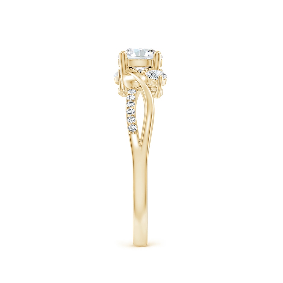 5.3mm FGVS Lab-Grown Three Stone Diamond Twisted Vine Ring in Yellow Gold side 299